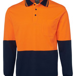 HI VIS L/S Cotton Back Polo